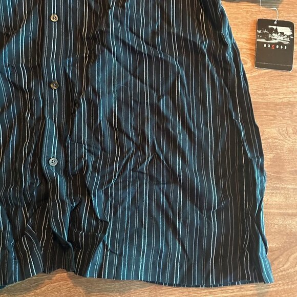 Axcess Black Pin Striped Button Down Shirt NWT Size L - Picture 5 of 14